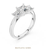 Load image into Gallery viewer, Maylaya Gems princess trilogy lab-grown diamond ring in white gold
