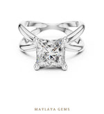 Load image into Gallery viewer, Maylaya Gems lab-grown diamond ring in white gold