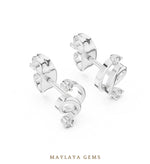 Load image into Gallery viewer, Maylaya Gems round open spiral earrings in white gold