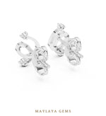 Load image into Gallery viewer, Maylaya Gems round open spiral earrings in white gold