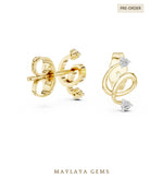 Load image into Gallery viewer, Maylaya Gems round open spiral earrings in yellow gold