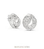 Load image into Gallery viewer, Maylaya Gems round filigree paisley earrings in white gold