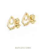 Load image into Gallery viewer, Maylaya Gems round double teardrop earrings in yellow gold