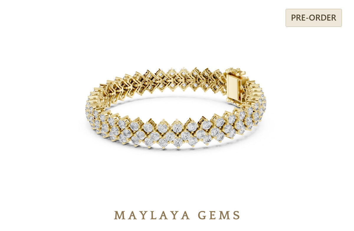 Maylaya gems lab grown diamond bracelet in yellow gold