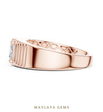 Load image into Gallery viewer, Maylaya Gems 0.780 ct Princess Fluted Lab-Grown Diamond Men's Ring in rose gold