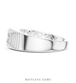 Load image into Gallery viewer, Maylaya Gems 0.780 ct Princess Fluted Lab-Grown Diamond Men's Ring in white gold