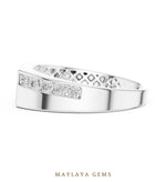 Load image into Gallery viewer, Maylaya Gems 0.545 ct Round Offset Channel Lab-Grown Diamond Men's Band in white gold
