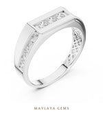 Load image into Gallery viewer, Maylaya Gems 0.545 ct Round Offset Channel Lab-Grown Diamond Men's Band in white gold