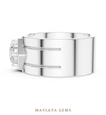 Load image into Gallery viewer, Maylaya Gems 1.420 ct Round Hexagon Frame Lab-Grown Diamond Men's Ring in white gold