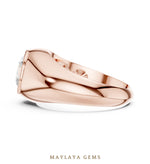 Load image into Gallery viewer, Maylaya Gems 1.920 ct Round Bezel Signet Lab-Grown Diamond Men's Ring in rose gold