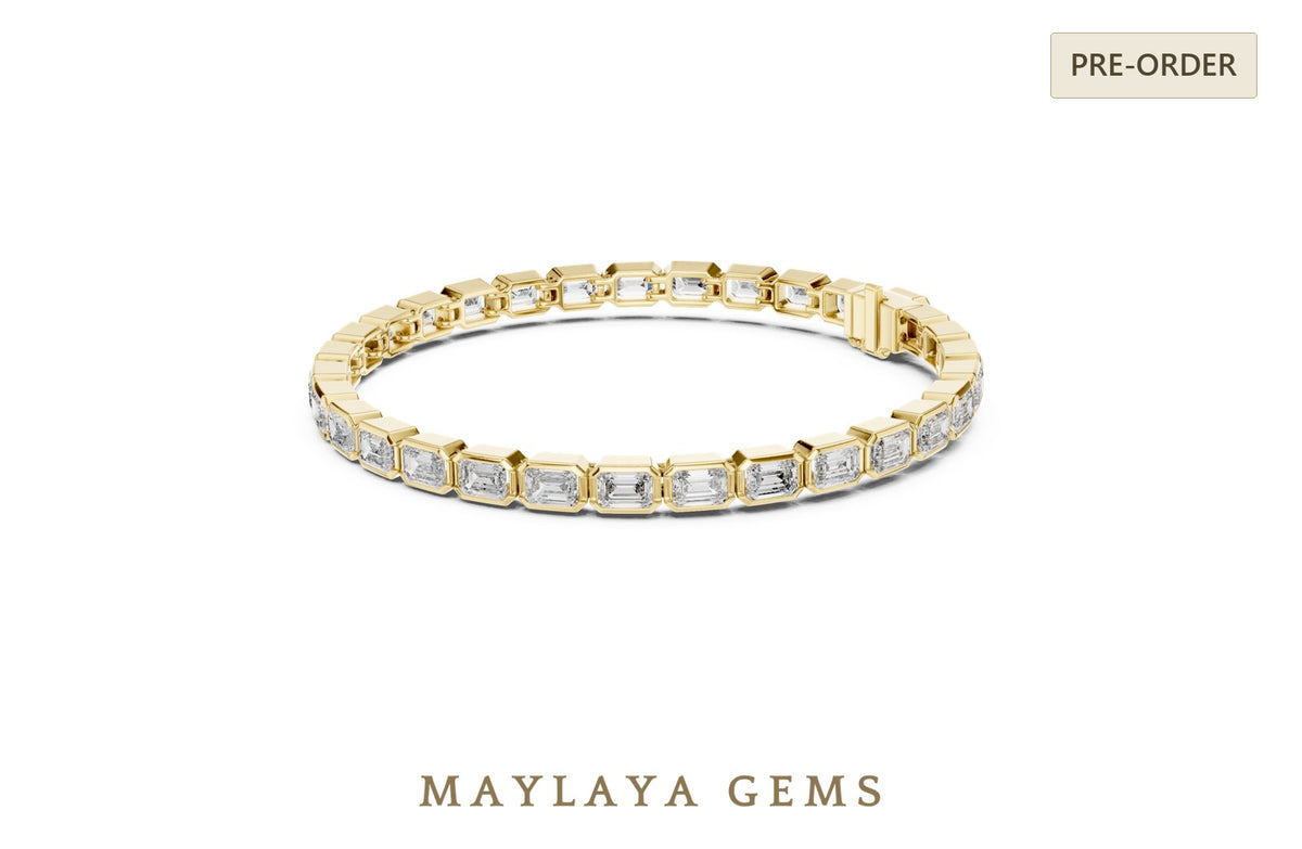 Maylaya gems lab grown diamond bracelet in yellow gold