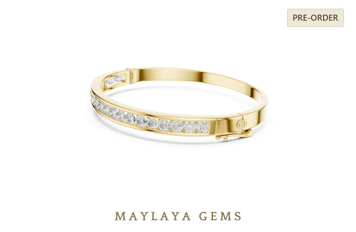 Maylaya gems lab grown diamond bracelet in yellow gold
