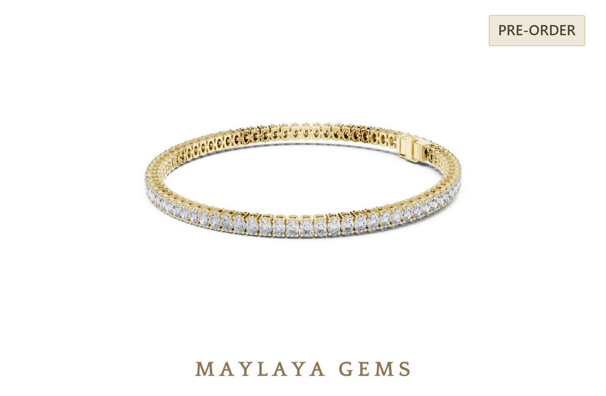 Maylaya gems lab grown diamond bracelet in yellow gold