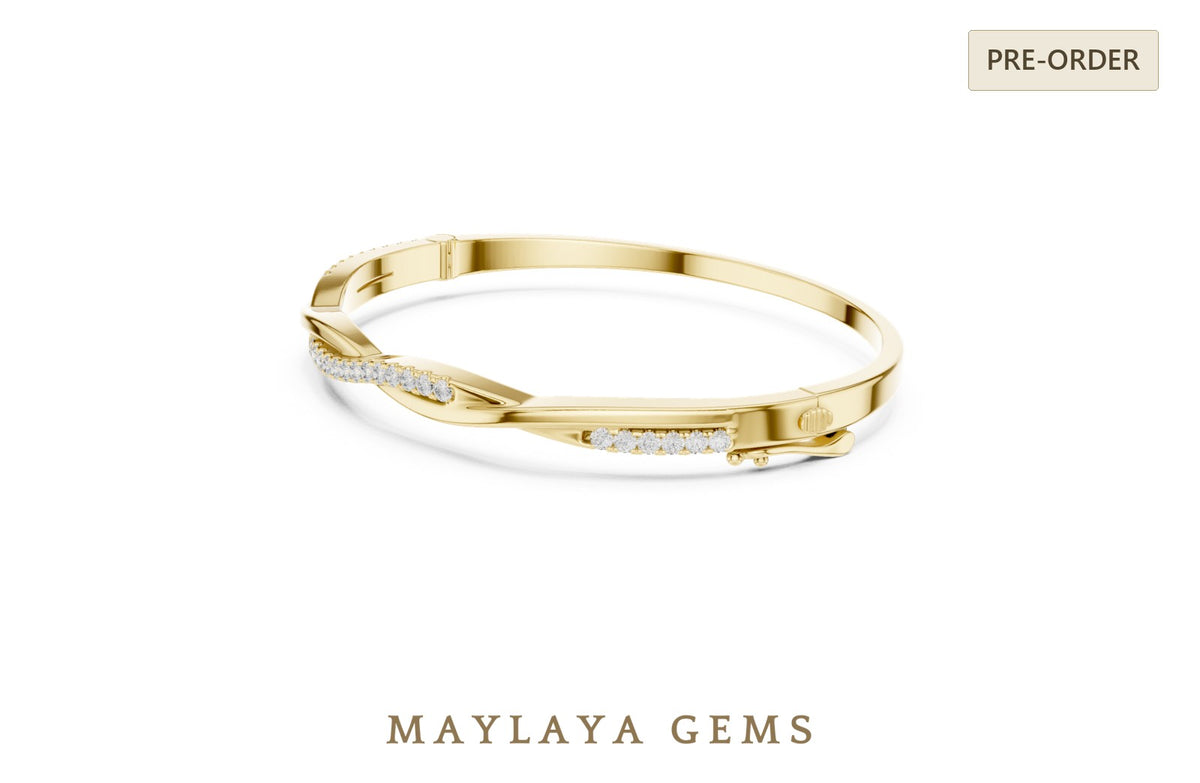 Maylaya gems lab grown diamond bracelet in yellow gold