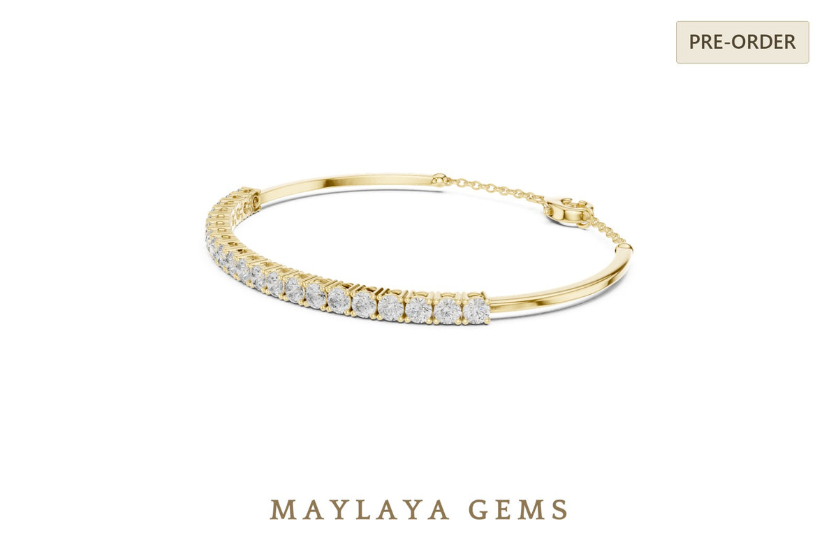 Maylaya gems lab grown diamond bracelet in yellow gold