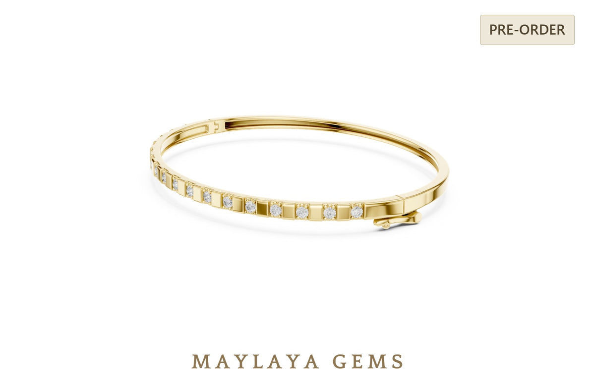 Maylaya gems lab grown diamond bracelet in yellow gold