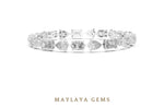 Load image into Gallery viewer, Maylaya Gems oval, pear & emerald tennis lab-grown diamond bracelet in white gold