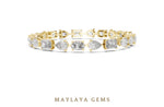 Load image into Gallery viewer, Maylaya Gems oval, pear & emerald tennis lab-grown diamond bracelet in yellow gold