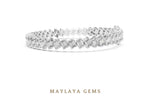 Load image into Gallery viewer, Maylaya Gems emerald diagonal tennis lab-grown diamond bracelet in white gold