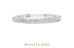Load image into Gallery viewer, Maylaya Gems round & emerald split tennis lab-grown diamond bracelet in white gold