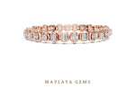 Load image into Gallery viewer, Maylaya Gems cushion alternating tennis lab-grown diamond bracelet in rose gold