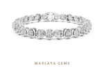 Load image into Gallery viewer, Maylaya Gems cushion alternating tennis lab-grown diamond bracelet in white gold