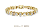 Load image into Gallery viewer, Maylaya Gems cushion alternating tennis lab-grown diamond bracelet in yellow gold