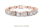 Load image into Gallery viewer, Maylaya Gems mixed-cut open-link lab-grown diamond bracelet in rose gold