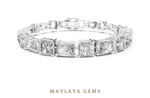Load image into Gallery viewer, Maylaya Gems mixed-cut open-link lab-grown diamond bracelet in white gold