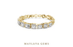 Load image into Gallery viewer, Maylaya Gems mixed-cut open-link lab-grown diamond bracelet in yellow gold