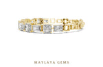 Load image into Gallery viewer, Maylaya Gems mixed-cut open-link lab-grown diamond bracelet in yellow gold