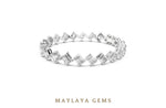 Load image into Gallery viewer, Maylaya Gems emerald & radiant diagonal link lab-grown diamond bracelet in white gold