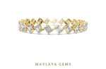 Load image into Gallery viewer, Maylaya Gems emerald & radiant diagonal link lab-grown diamond bracelet in yellow gold