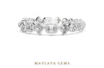 Load image into Gallery viewer, Maylaya Gems emerald halo & square link lab-grown diamond bracelet in white gold