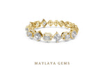 Load image into Gallery viewer, Maylaya Gems emerald halo & square link lab-grown diamond bracelet in yellow gold
