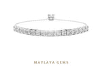 Load image into Gallery viewer, Maylaya Gems round adjustable line lab-grown diamond bracelet in white gold