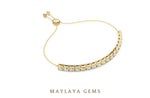 Load image into Gallery viewer, Maylaya Gems round adjustable line lab-grown diamond bracelet in yellow gold