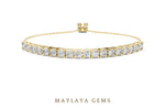 Load image into Gallery viewer, Maylaya Gems round adjustable line lab-grown diamond bracelet in yellow gold