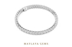 Load image into Gallery viewer, Maylaya Gems round four-prong tennis lab-grown diamond bracelet in white gold