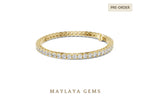 Load image into Gallery viewer, Maylaya Gems round four-prong tennis lab-grown diamond bracelet in yellow gold