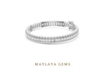 Load image into Gallery viewer, Maylaya Gems emerald bar-link tennis lab-grown diamond bracelet in white gold