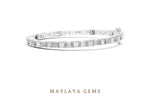 Load image into Gallery viewer, Maylaya Gems emerald east-west link lab-grown diamond bracelet in white gold