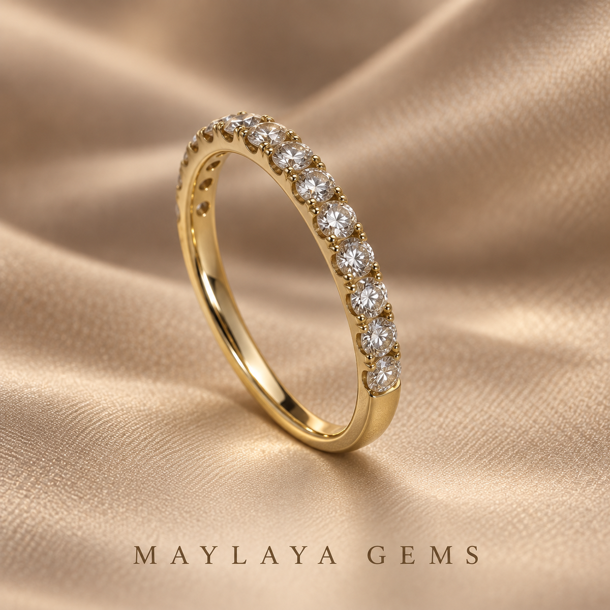 Maylaya gems jf005 round diamond band — view 2