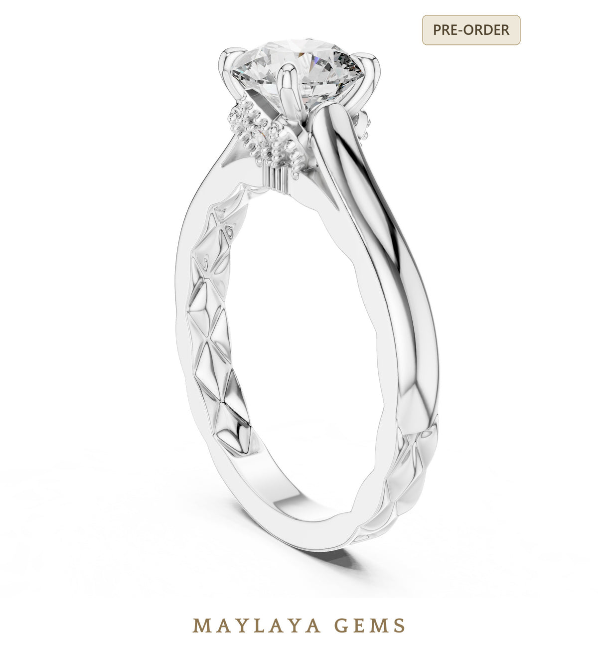 Maylaya gems lr 0044 pre order white gold jewelry design