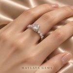 Load image into Gallery viewer, Maylaya Gems M181 ring worn on a model's hand — close-up view