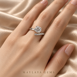 Load image into Gallery viewer, Maylaya Gems M182 ring worn on a model's hand — close-up view