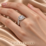 Load image into Gallery viewer, Maylaya Gems M183 ring worn on a model's hand — close-up view
