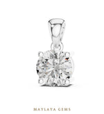 Load image into Gallery viewer, 1 ct Round Lab-Grown Diamond Pendant — White Gold. Pendant only; chain not included.