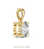Load image into Gallery viewer, 1 ct Round Lab-Grown Diamond Pendant — Yellow Gold. Pendant only; chain not included.