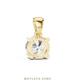 Load image into Gallery viewer, 1 ct Round Lab-Grown Diamond Pendant — Yellow Gold. Pendant only; chain not included.